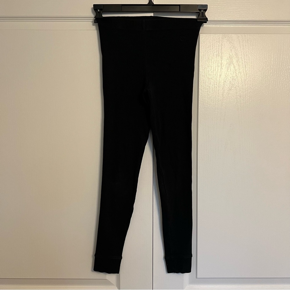 NORDSTROM Luxe Thick Heavy Black Leggings Ribbed - Picture 1 of 7